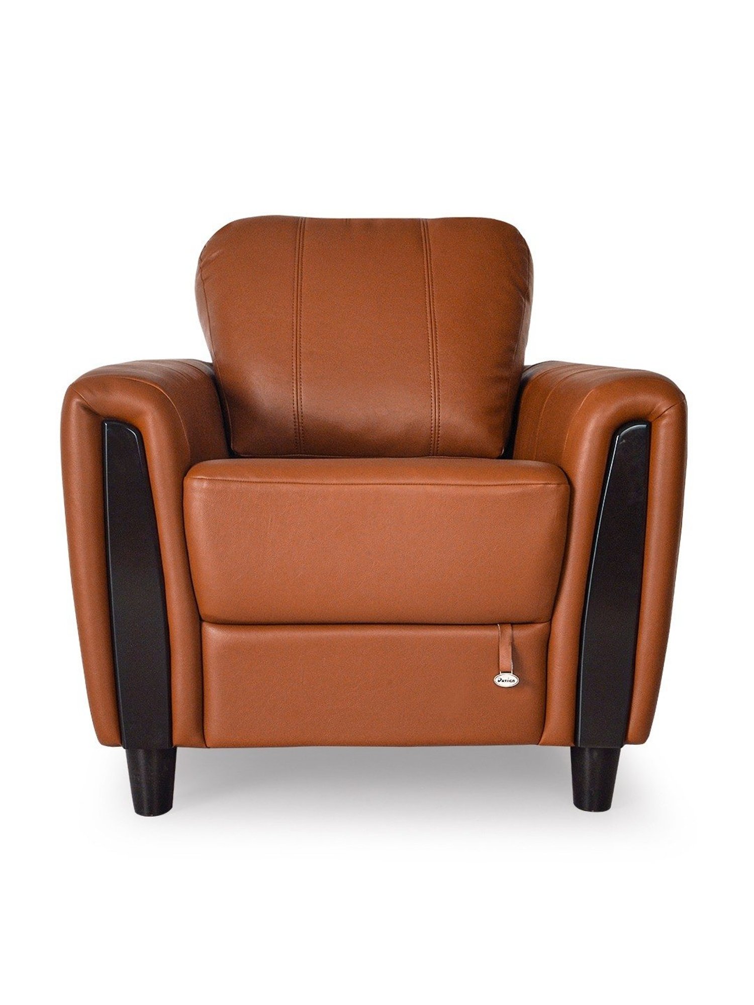 Durian Nadia Modern Cinnamon Brown Premium Leatherette 1 Seater Sofa