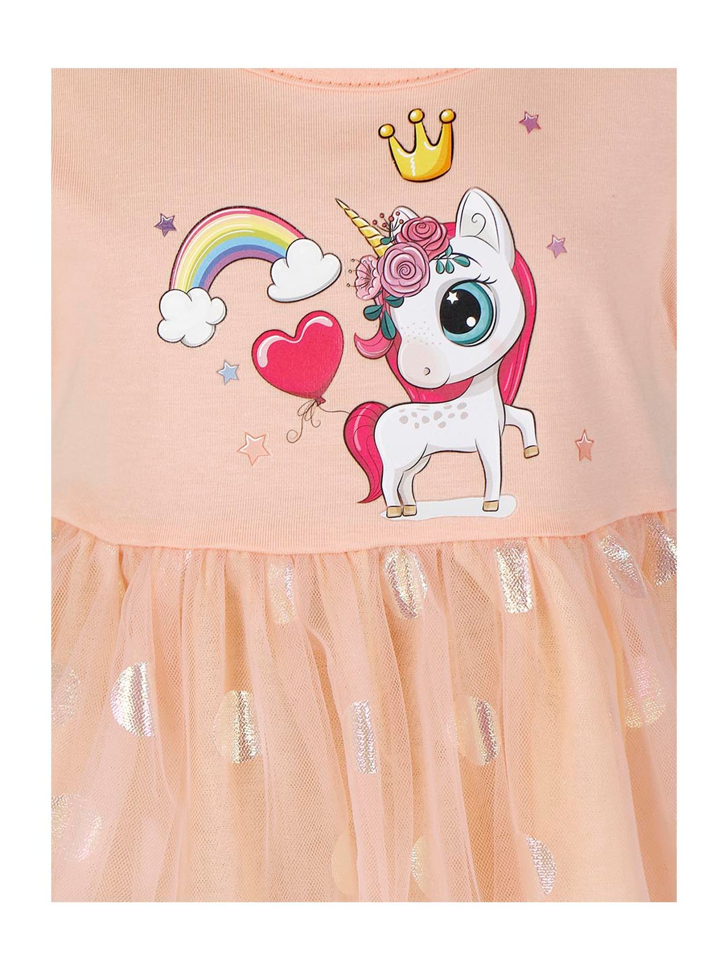 Passion Petals Kids Peach Printed Dress