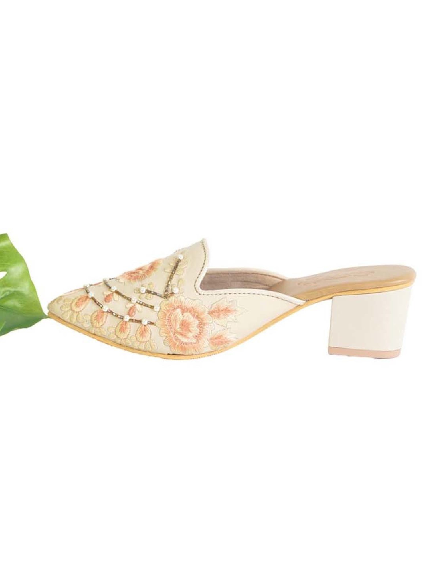 Sole House Women's Cream Mule Shoes