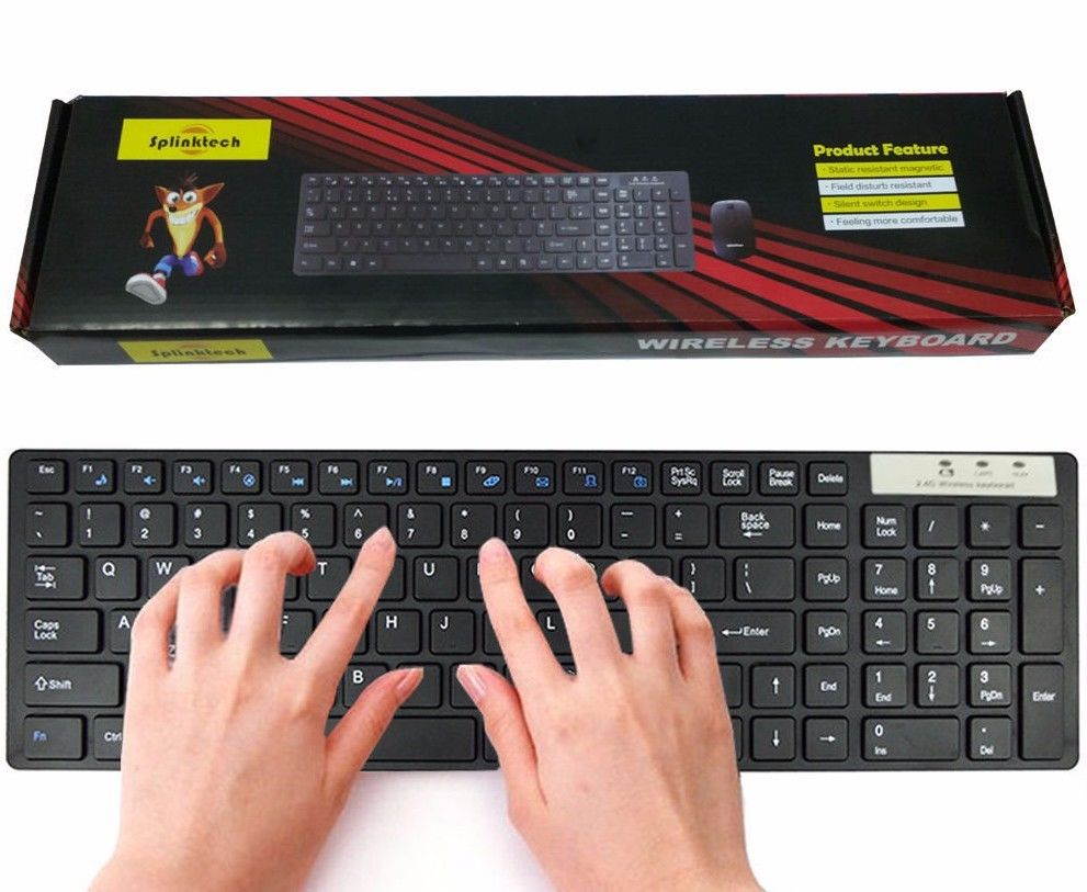 2.4GHz SLIM Wireless Keyboard and Cordless Mouse Combo Set For Desktop Laptop PC