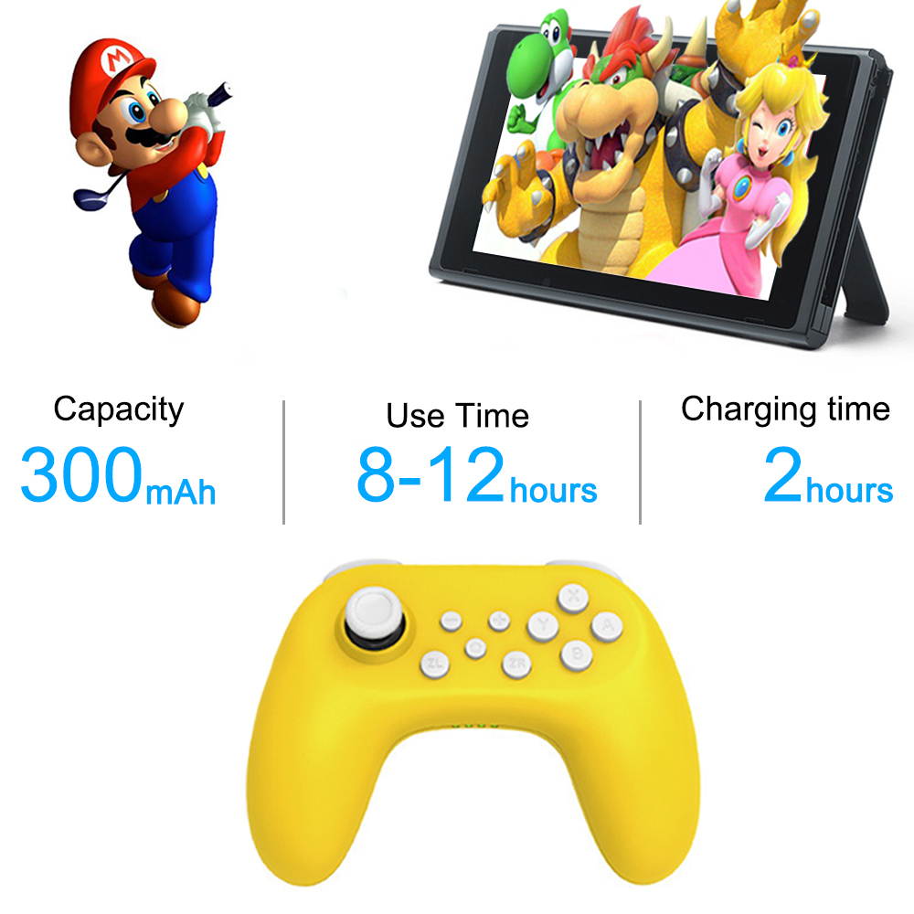 New Nintendo Switch & Switch Lite 3D Joystick Wireless Controller Ergonomic Soft Touch, Yellow