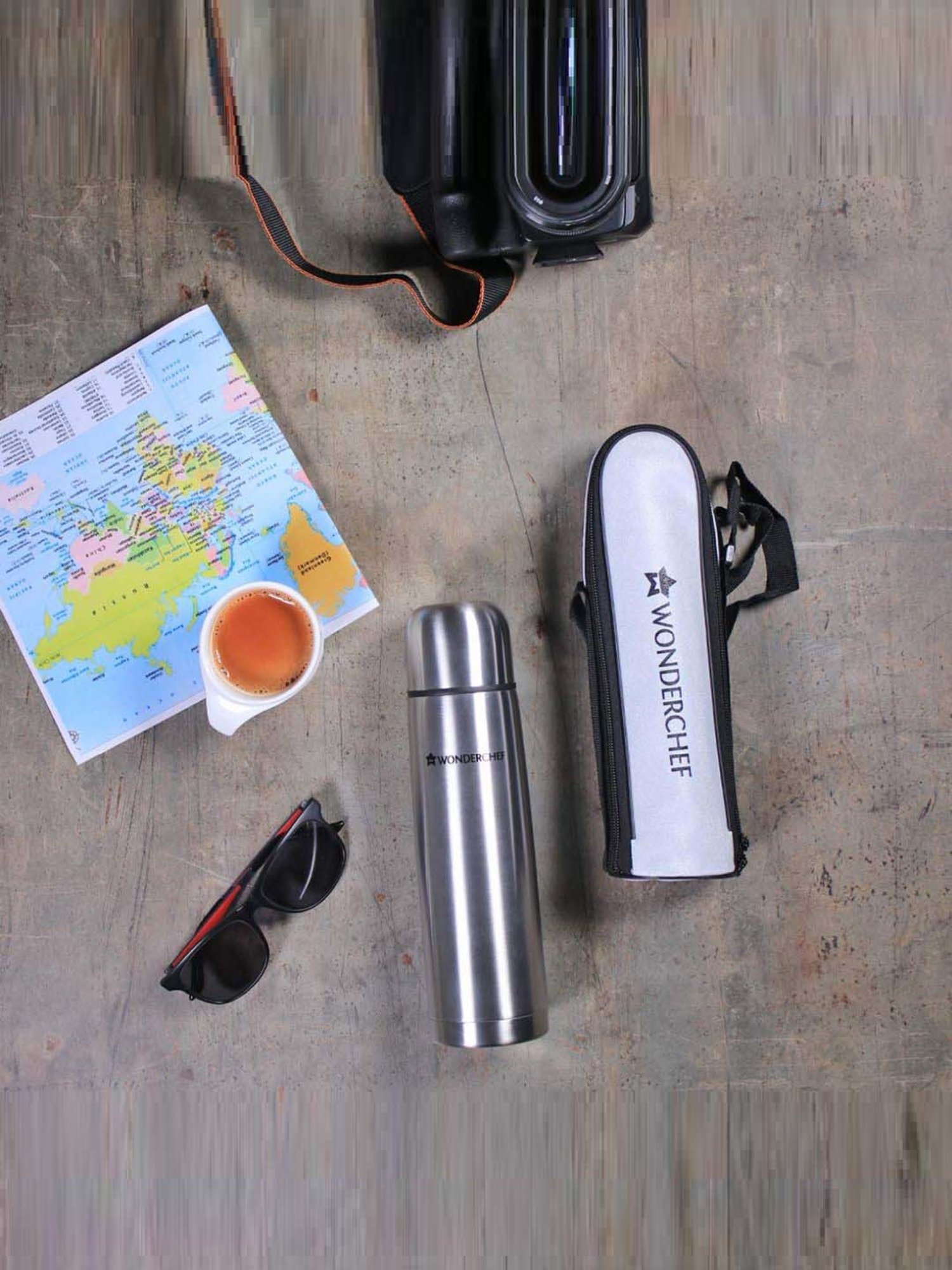 Wonderchef Double Wall Vacuum Insulated Flask with Travel Pouch