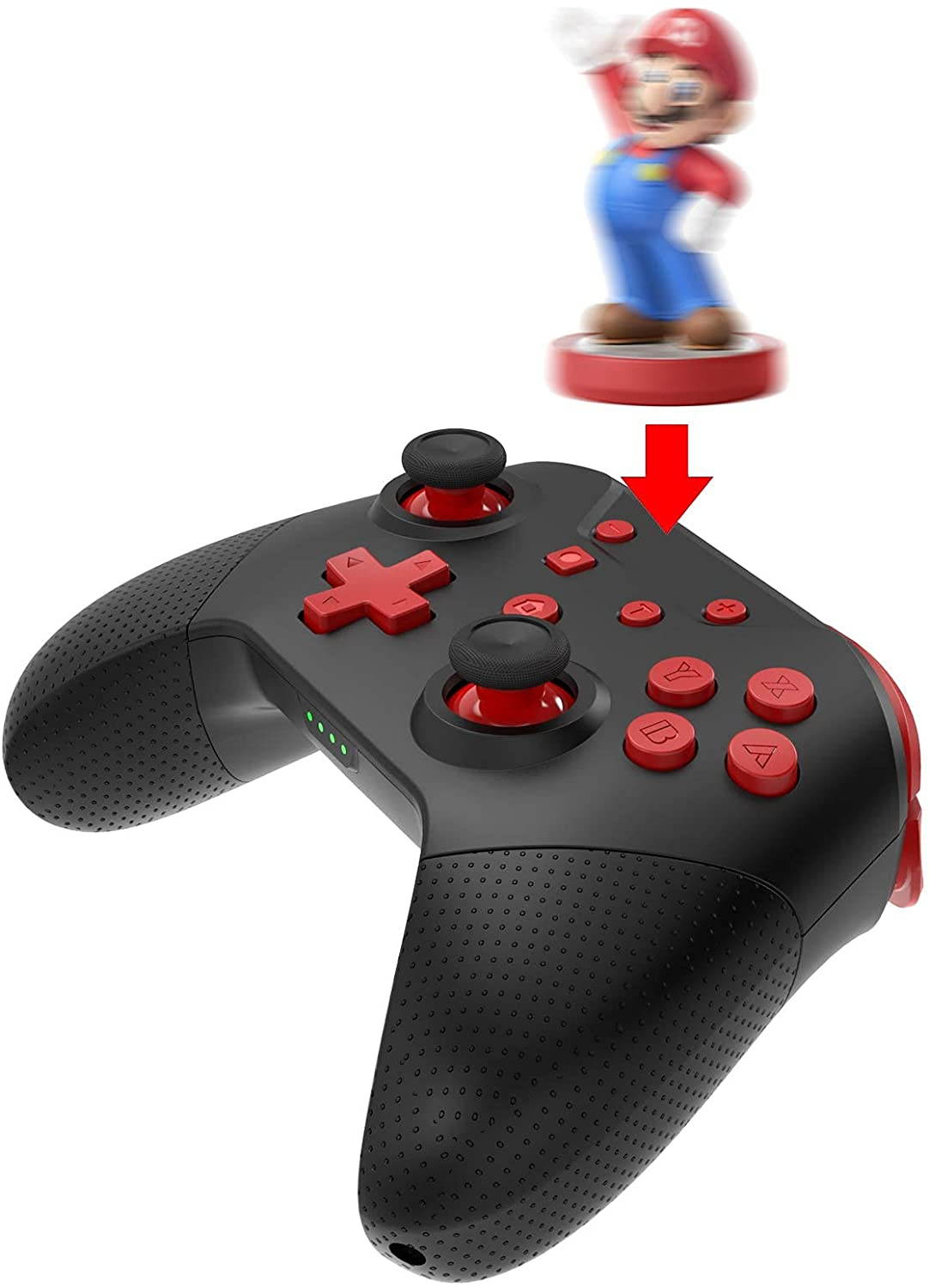 Wireless Controller for Switch Remote Pro Controller with Wake Up, NFC, Turbo, Gyro Axis, Dual Shock (Black Rad)