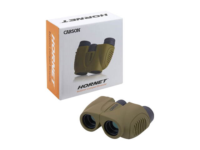 Carson Hornet Compact 8x22mm Binocular Fully Multi-oated Lenses, Olive,