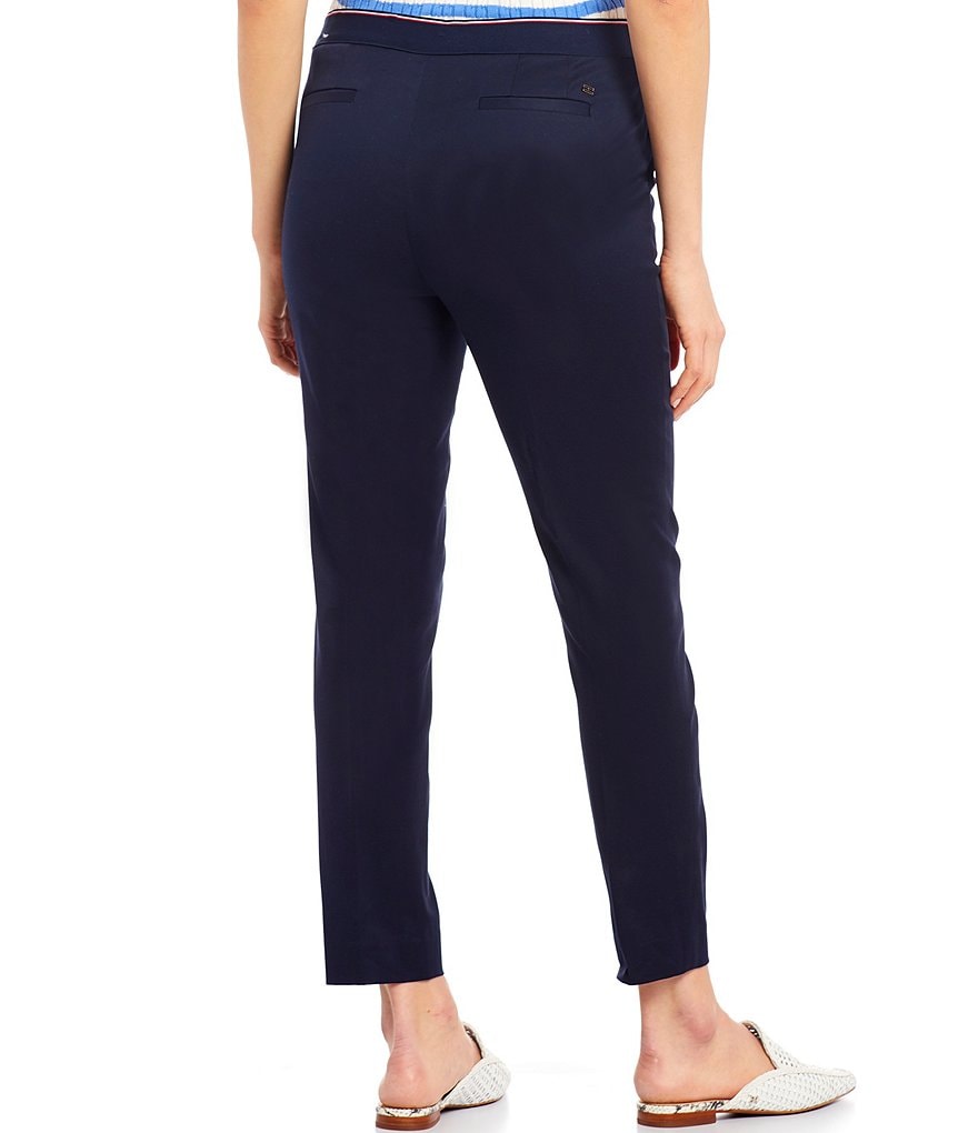 Tommy Hilfiger Stretch Cotton Twill Elastic Back Ankle Pants