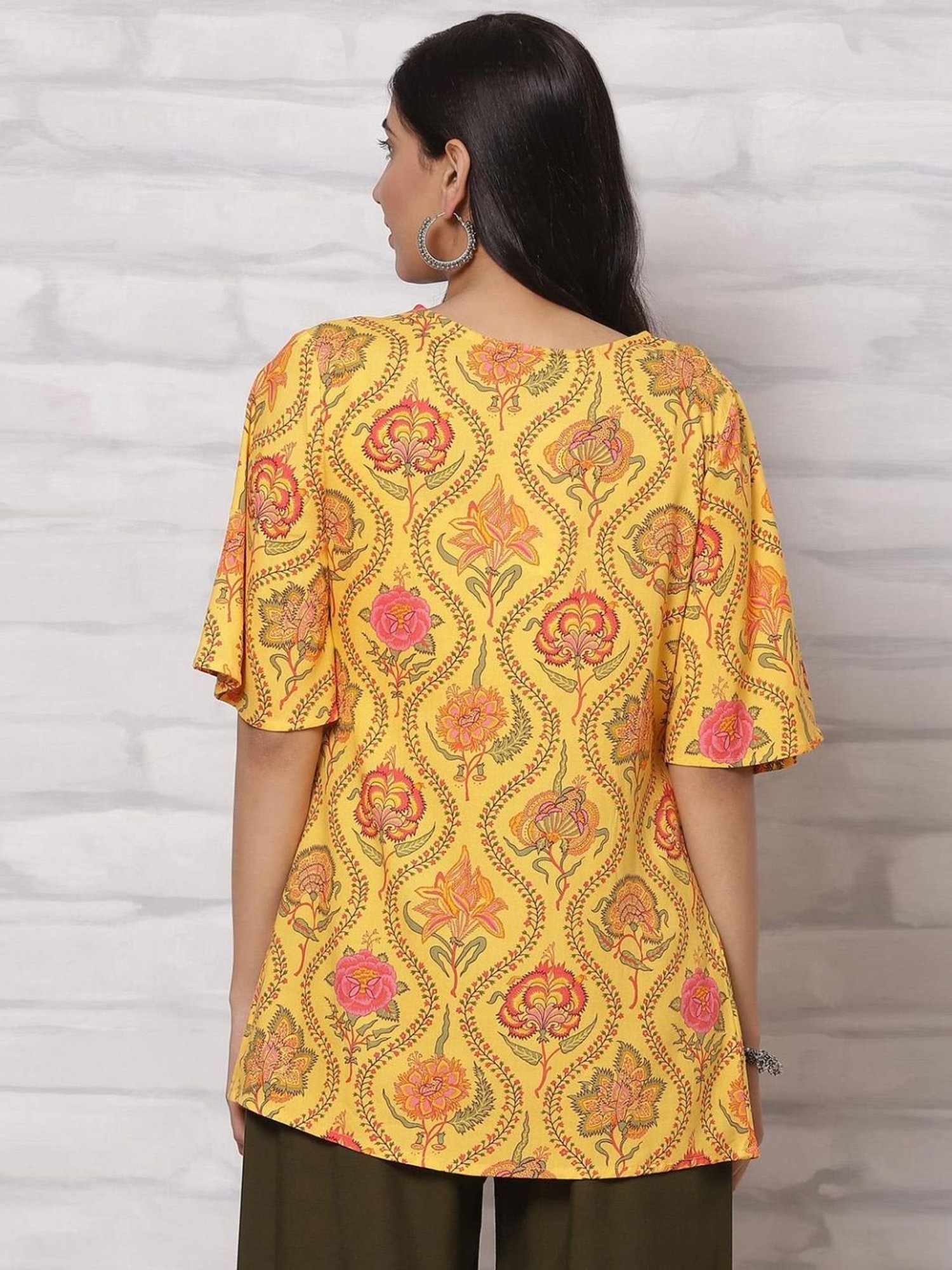 Rangriti Yellow Printed Top