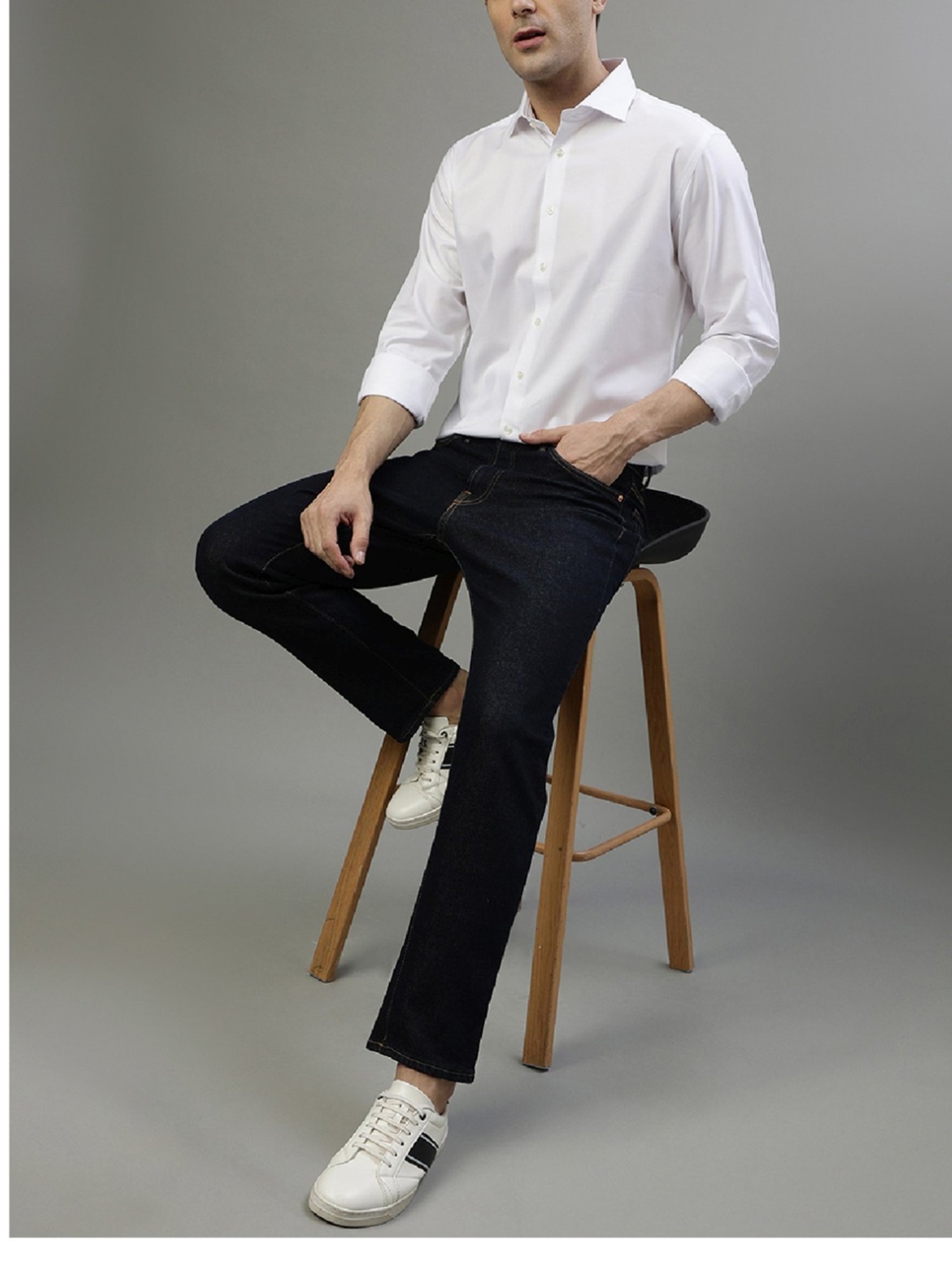 Bruun & Stengade White Cotton Slim Fit Shirt