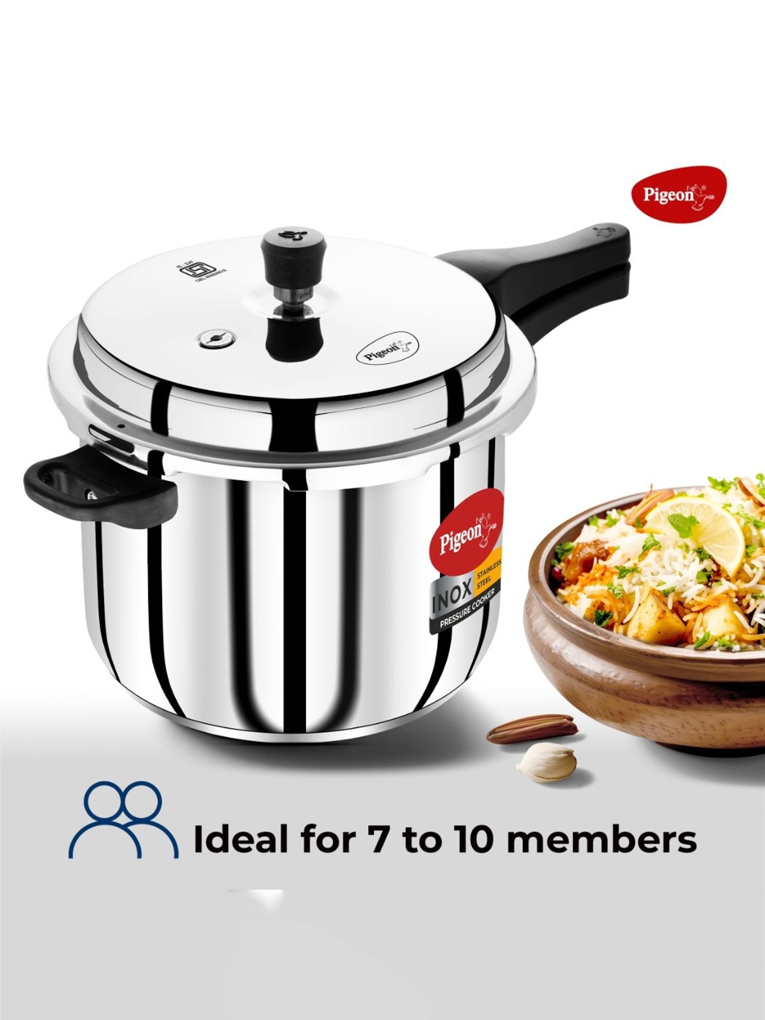 Pigeon Silver Stainless steel Pressure Cooker (75 L)