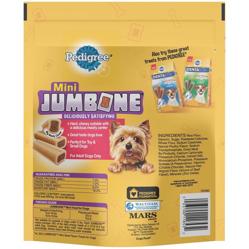 PEDIGREE JUMBONE Real Beef Flavor Mini Dental Dog Treats - 21oz