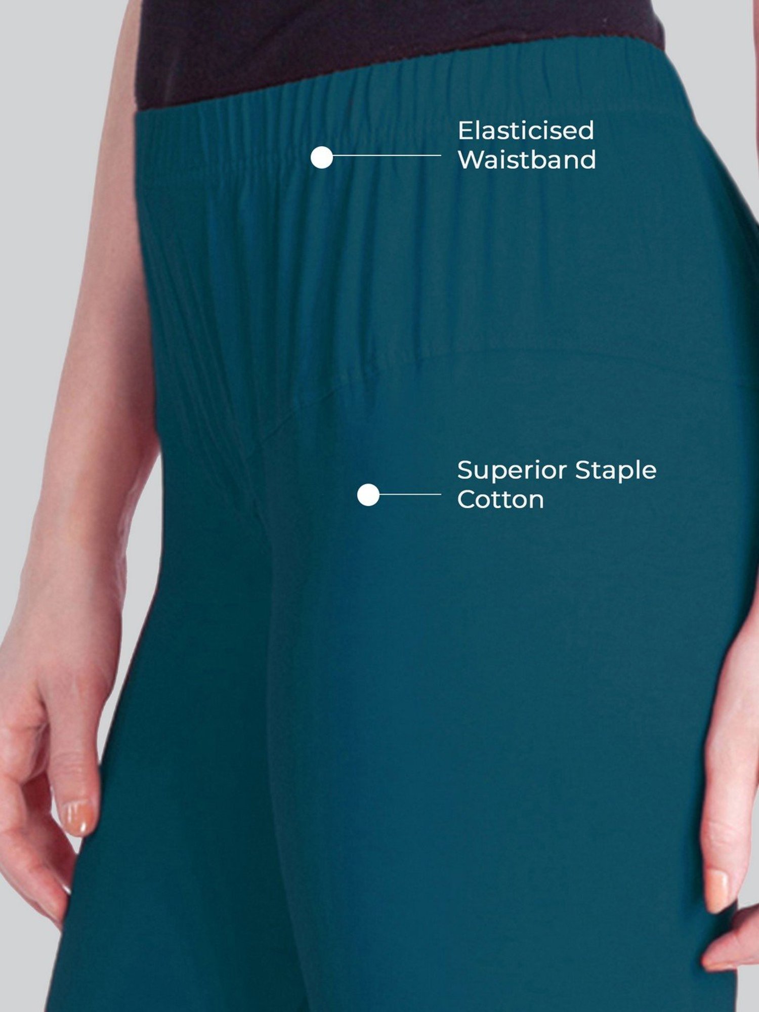 Lyra Teal Green Cotton Full Length Leggings