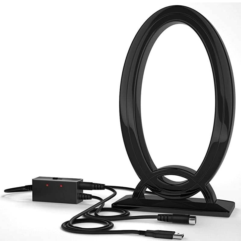 HDTV Antenna, 120 Miles Range Antenna for HDTV with Amplifier Signal Booster, Support 4K 1080P HDTV Channels, 16FT Coaxial Cable for TV Indoor