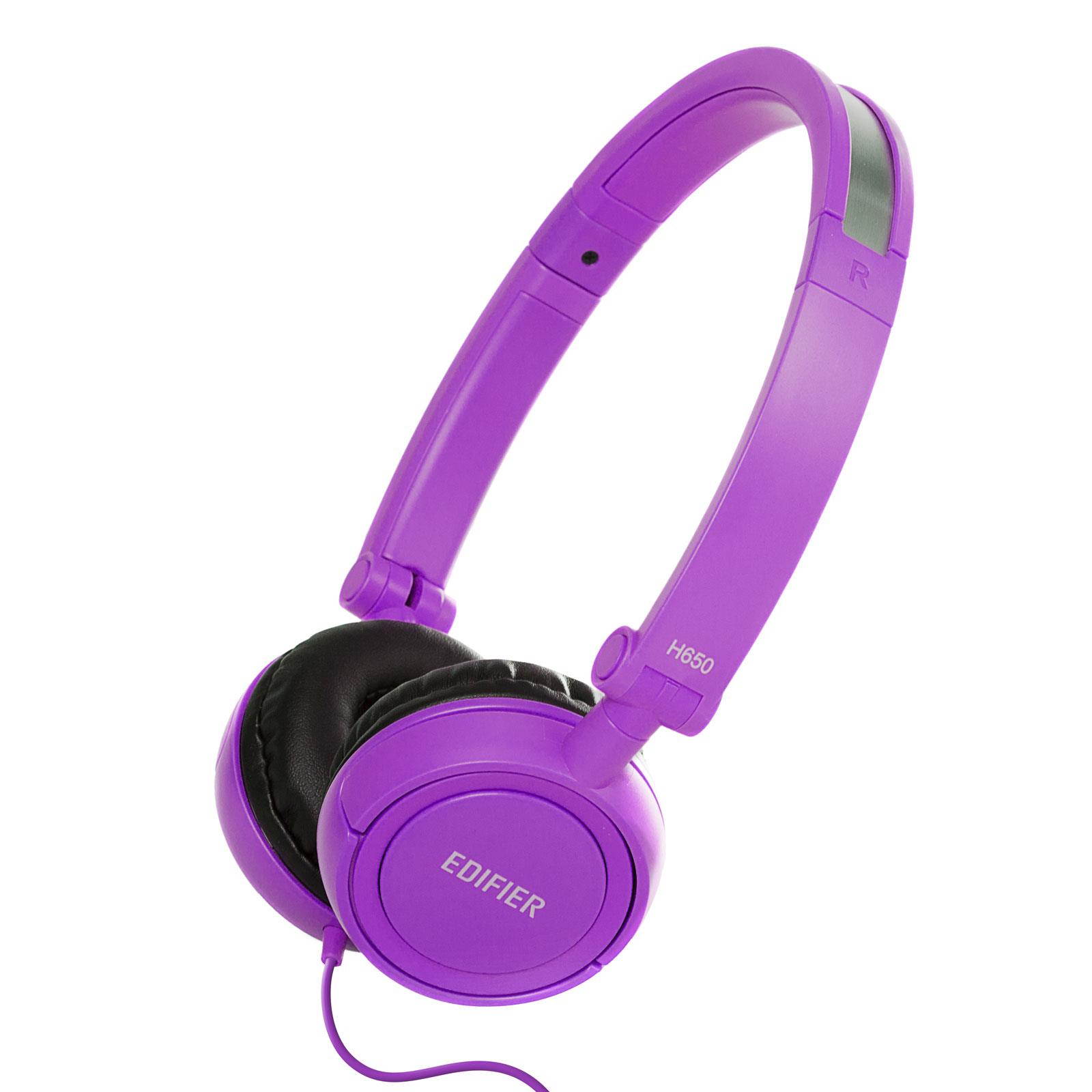 Edifier H650 Headphones - Hi-Fi On-Ear Foldable Noise-Isolating Stereo Headphone, Ultralight and Tri-fold Portable - Black White Orange Blue Violet/Purple Pink