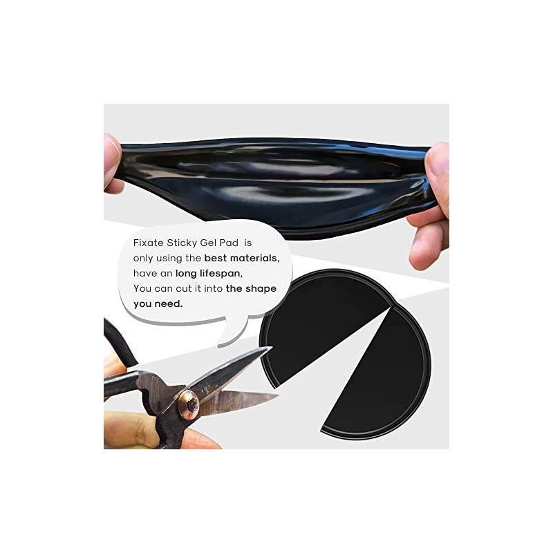 Fixate Sticky Gel Pad 5Pack AntiSlip Gel Pads to Stick on Car Dashboard Glass Mirrors Metal Tile Walls Kitchen Cabinets Strong Reusable