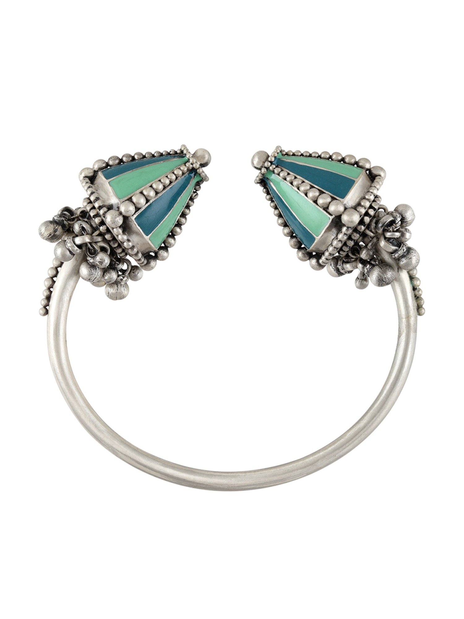 Tribe Amrapali 92.5 Sterling Silver Ramila Ghungroo Flexible fit Bracelet for Women