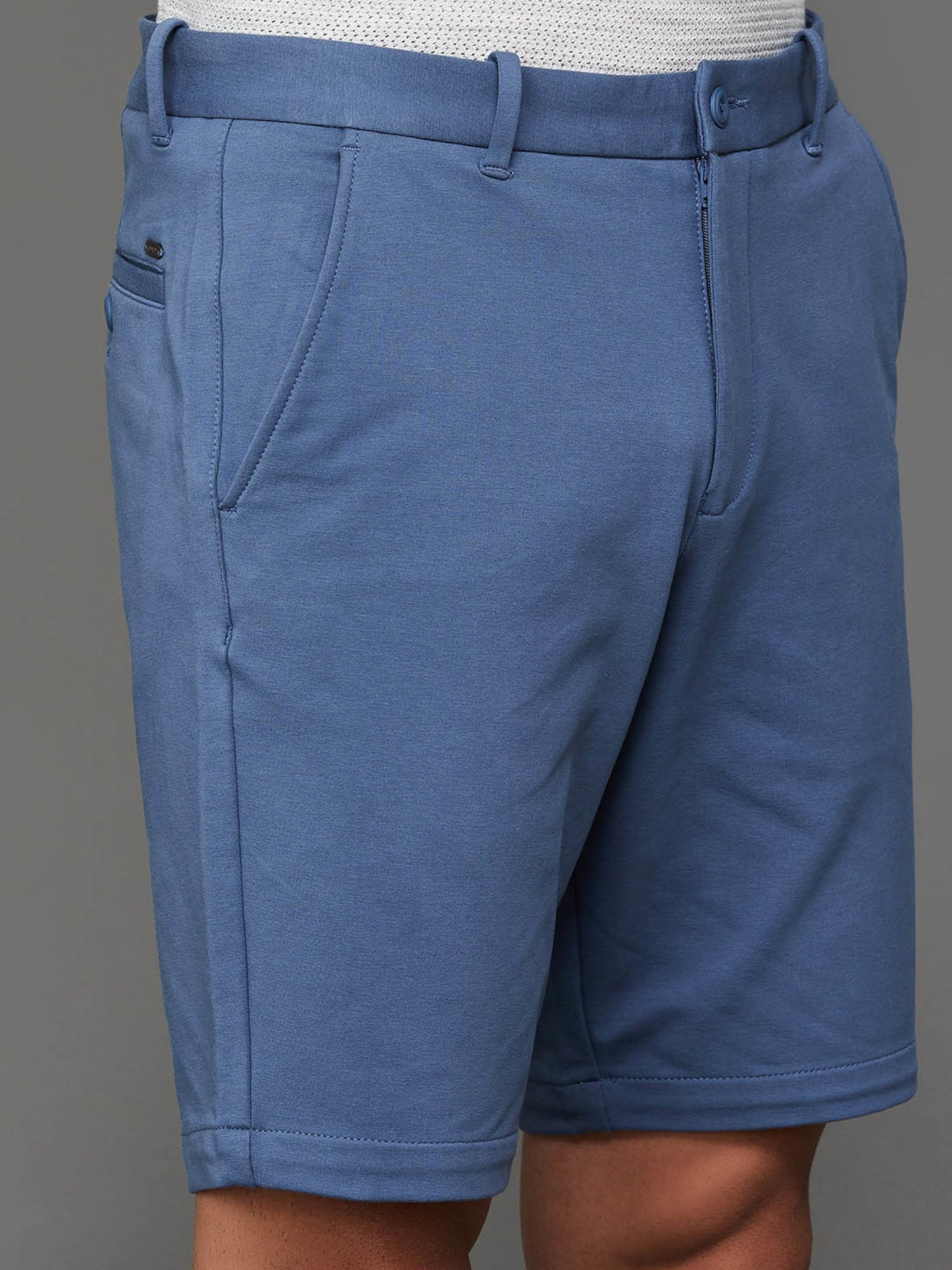 Code by Lifestyle Dark Blue Regular Fit Shorts
