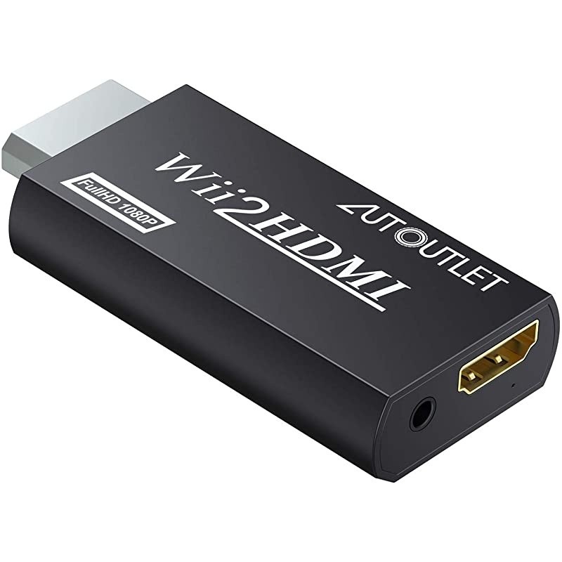 Wii to HDMI Converter WII2HDMI Wii Signal to HDMI Support 720P 1080P 35MM Audio HD Video Output Adapter with 1M HDMI Cable for Nintendo Wii