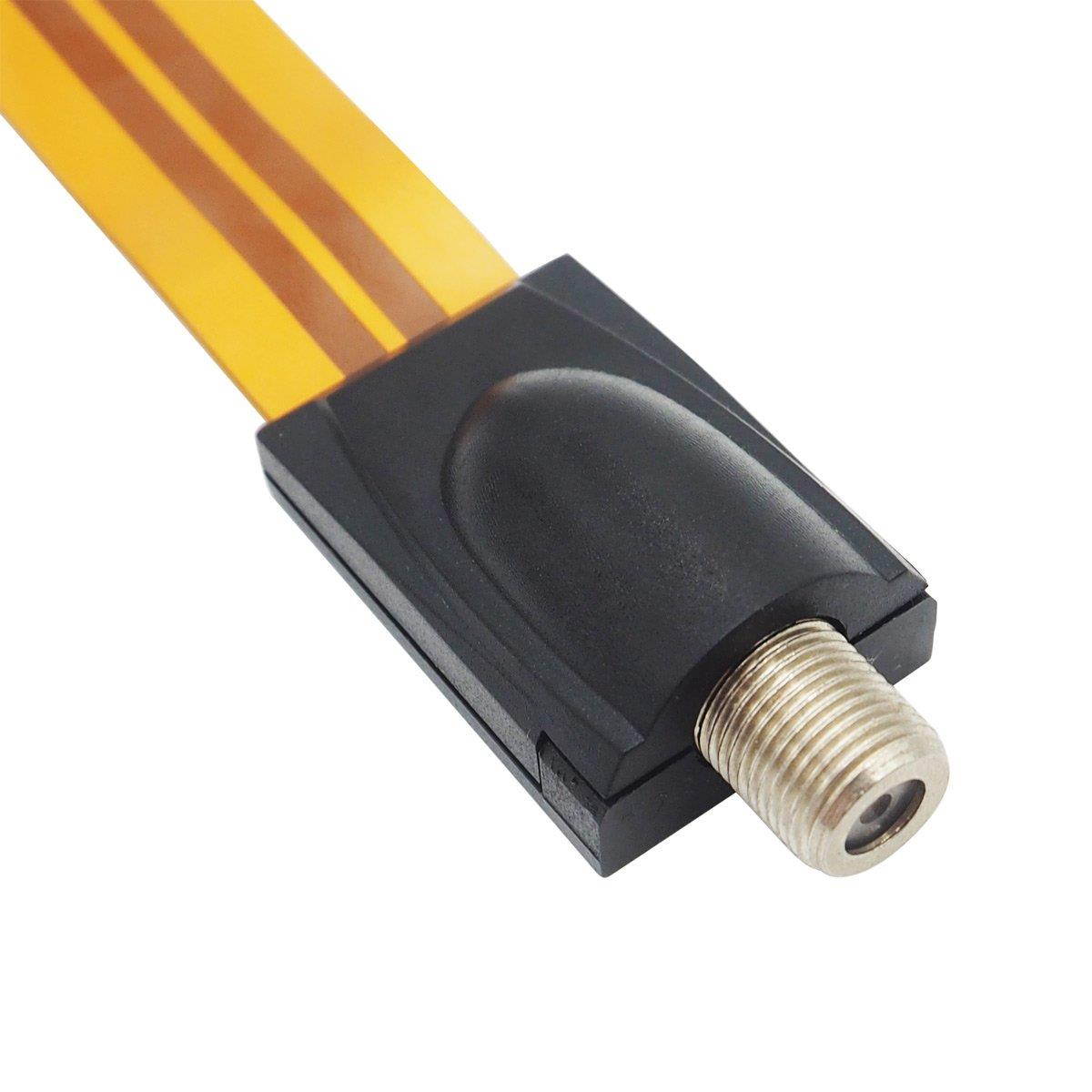 YXQ Ghost Wire Flat RG6 Coax Jumper Cable Connector F Type Female to Female Extreme Slim for Windows and Door 1Feet Length, 2-Piece