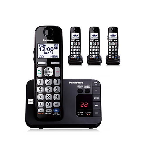 Panasonic KX-TGE234B DECT 6.0 Plus 1.9GHz 4 Wall Mountable Handset Expandable Cordless Phone