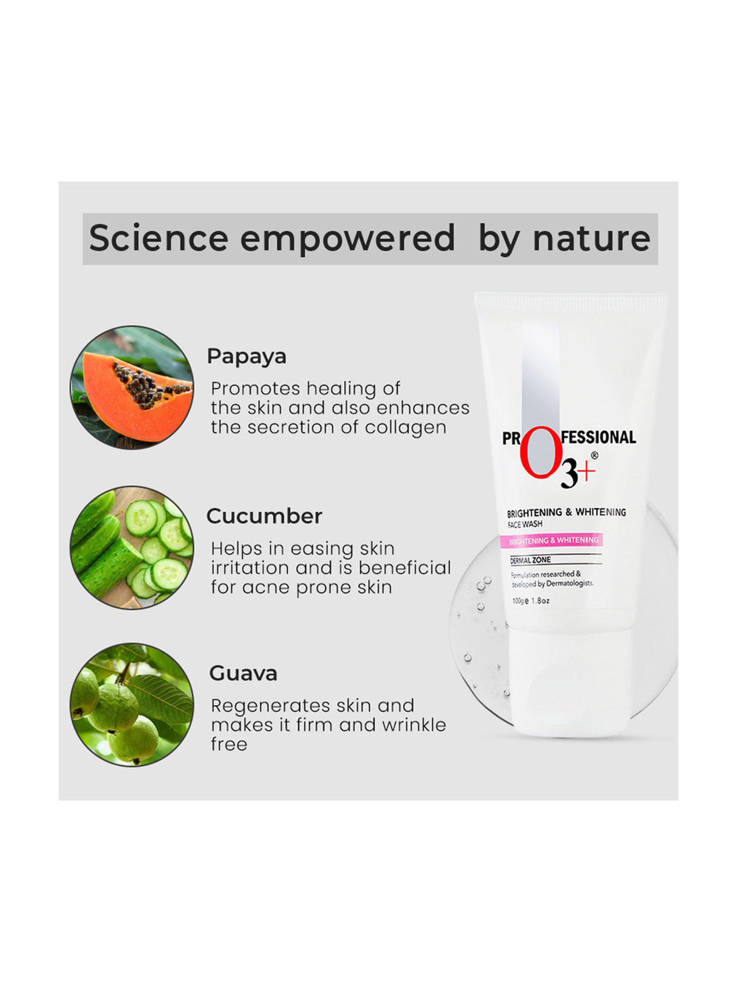 O3+ Brightening & Whitening Face Wash - 100 gm