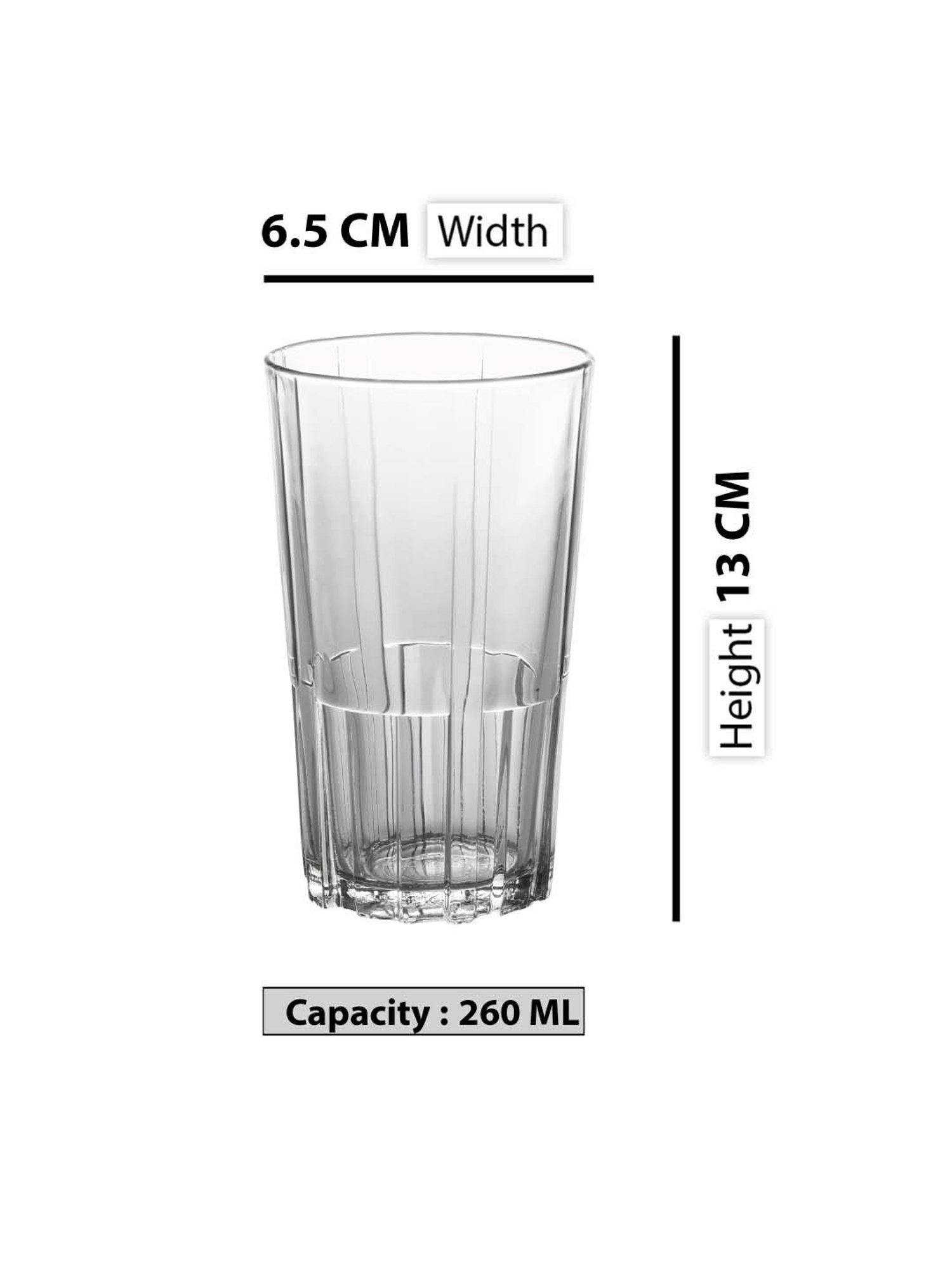 Duralex 'Jazz' Transparent Glass 2 Tumbler (0.26 L) - Set of 6