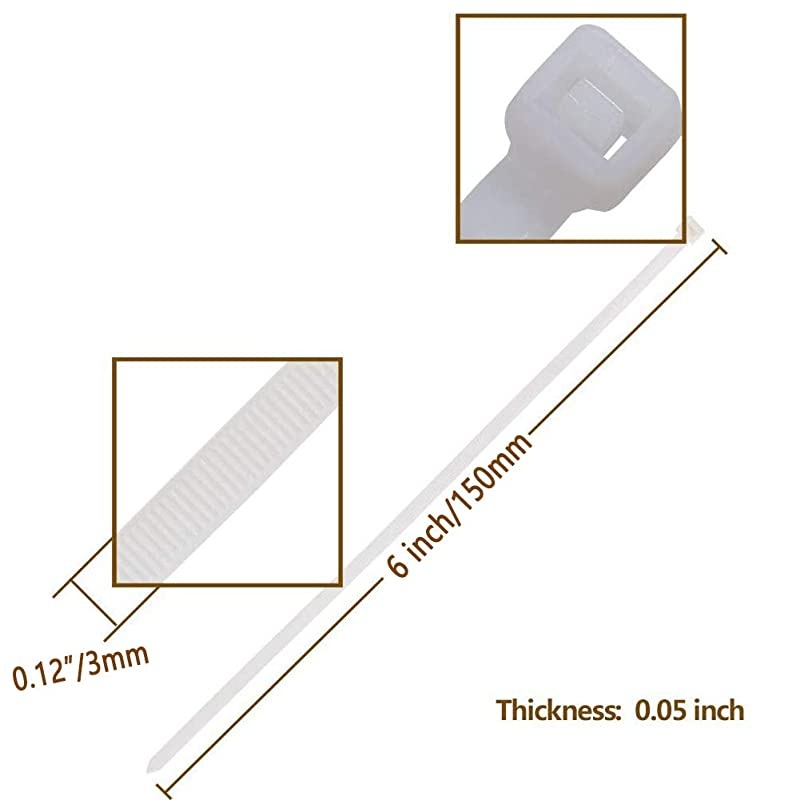 Ties Self-Locking 6 inches Nylon Cable ties,Standard Medium Length Industrial Grade Cable ties Tightly Bind Anything