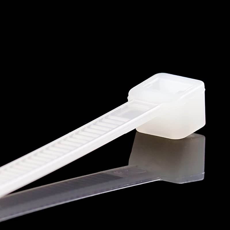 8" Nylon Cable Zip Ties (100 Pack)- Heavy Duty Industrial Grade Wire Ties 50 Pounds - Plastic Clear Cable Tie Mount - Tie Wraps Perfect for Organizing Wires, Home, Office Use