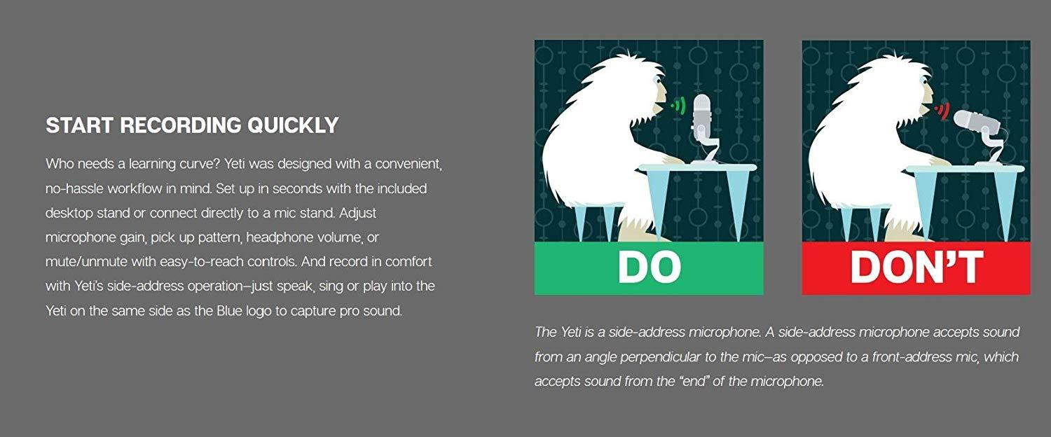 BLUE Yeti USB Microphone-Space Gray, Mic Only (988-000094)