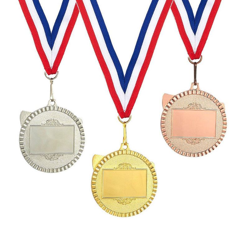 Juvale 3-Piece Award Medals Set - Metal Olympic Style Basketball, Gold, Silver, Bronze