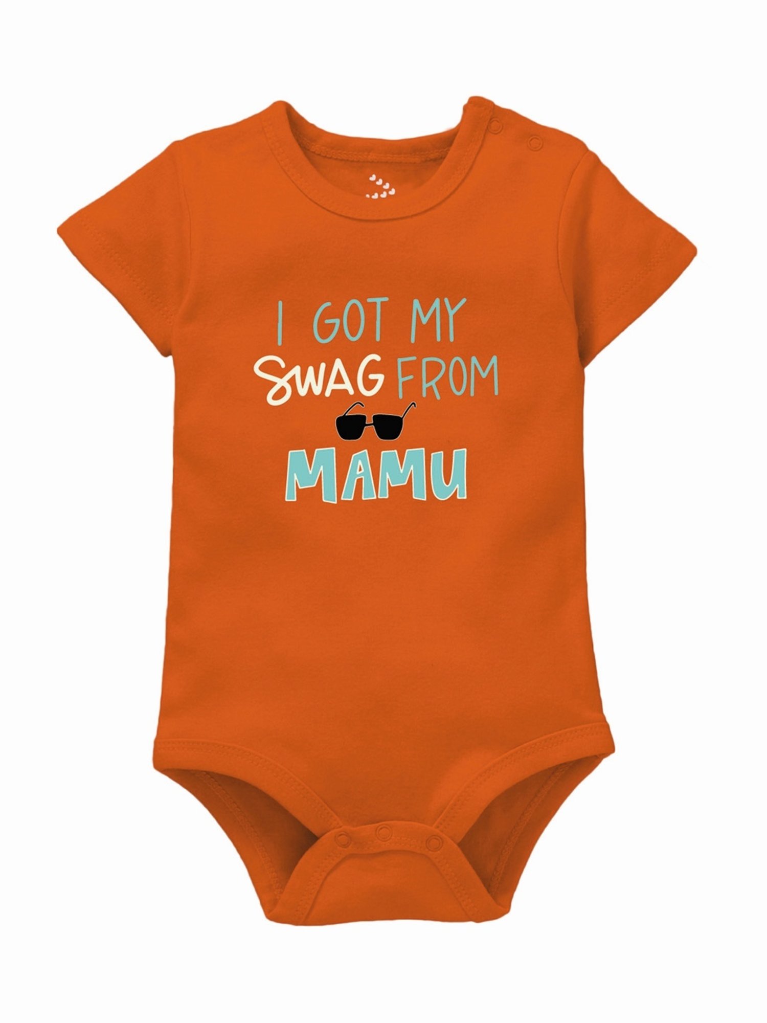 Zeezeezoo Kids Orange Cotton Printed Onesie