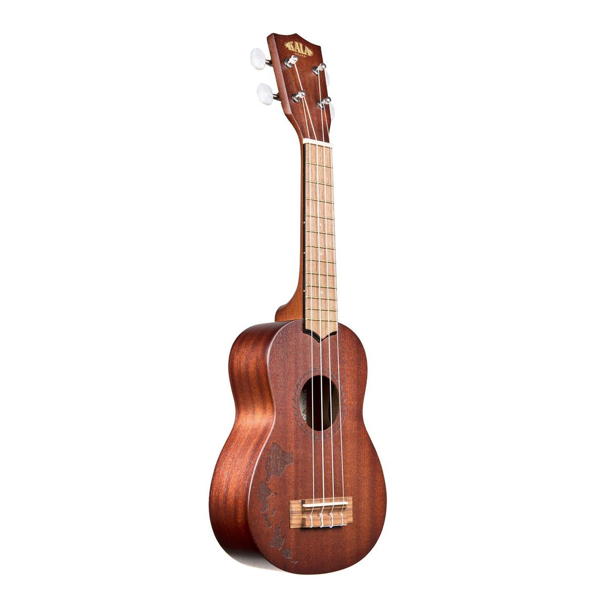 Kala Satin Mahogany Soprano Ukulele with Hawaiian Islands Laser Etching #KA15SH1