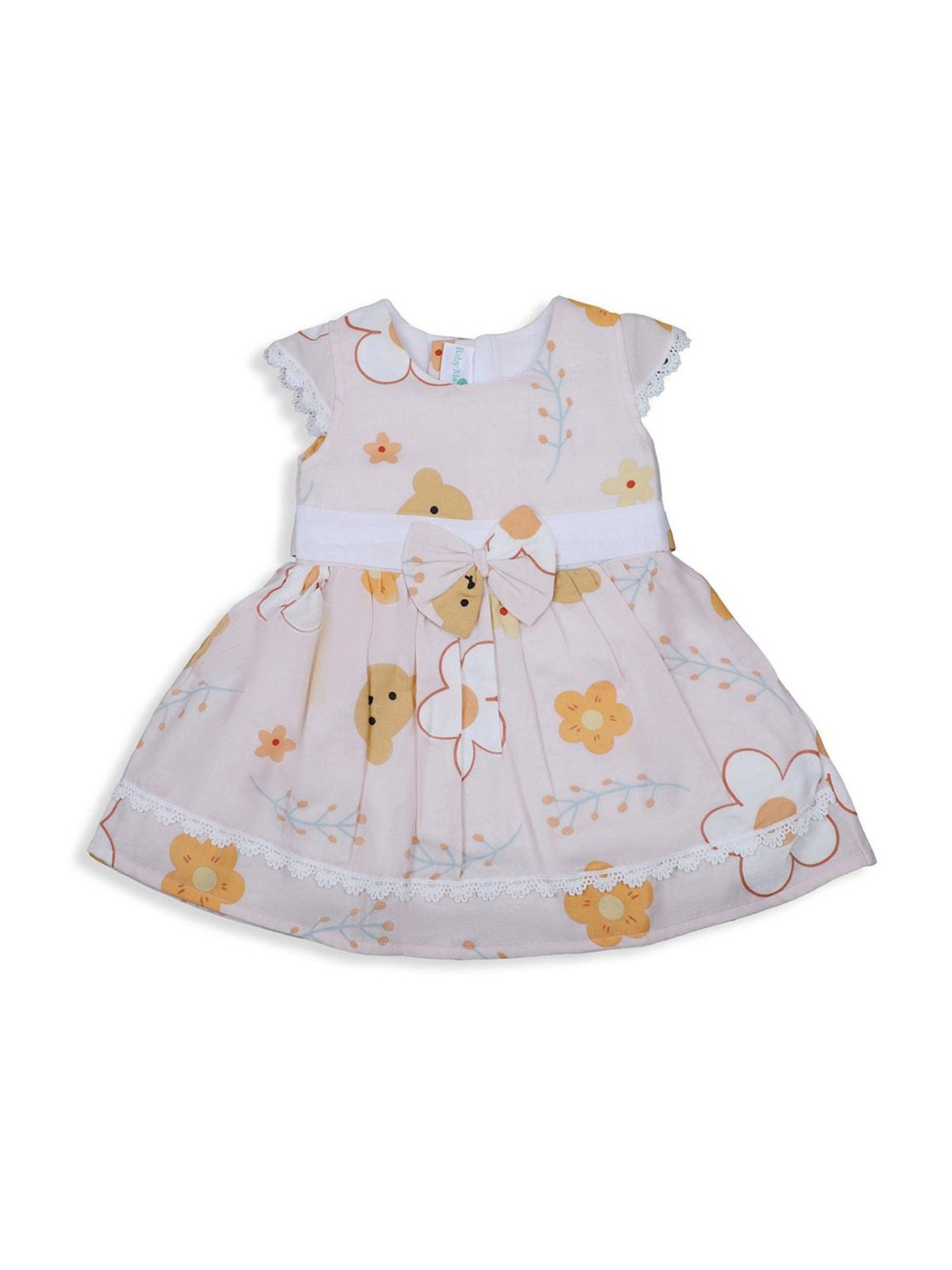 Baby Moo Kids Pink & Yellow Floral Print Dress