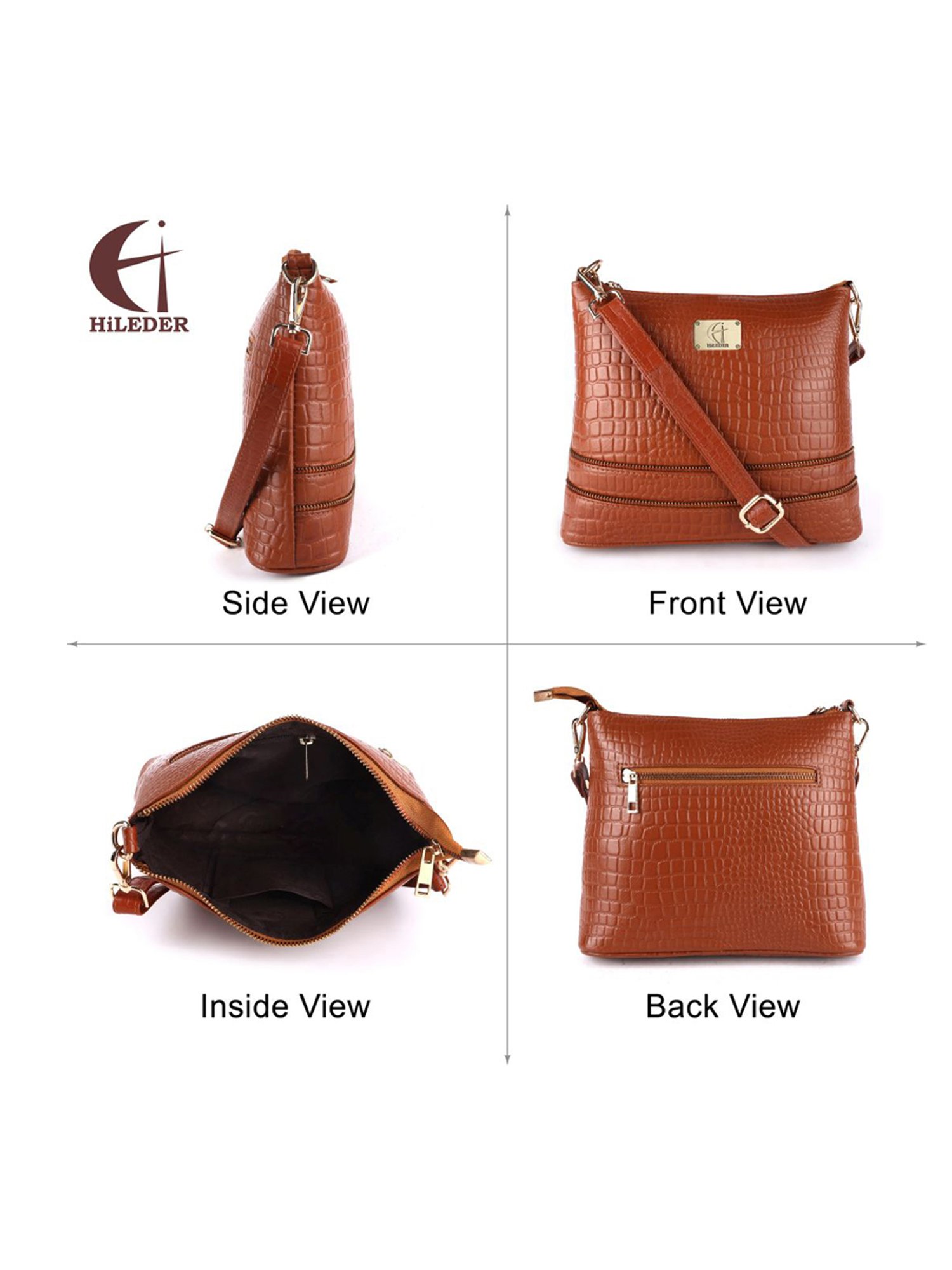 HiLEDER Tan Textured Medium Sling Handbag