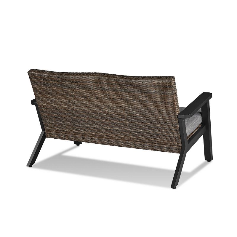 Noorwood Two Seat Patio Bench Black - Real Flame