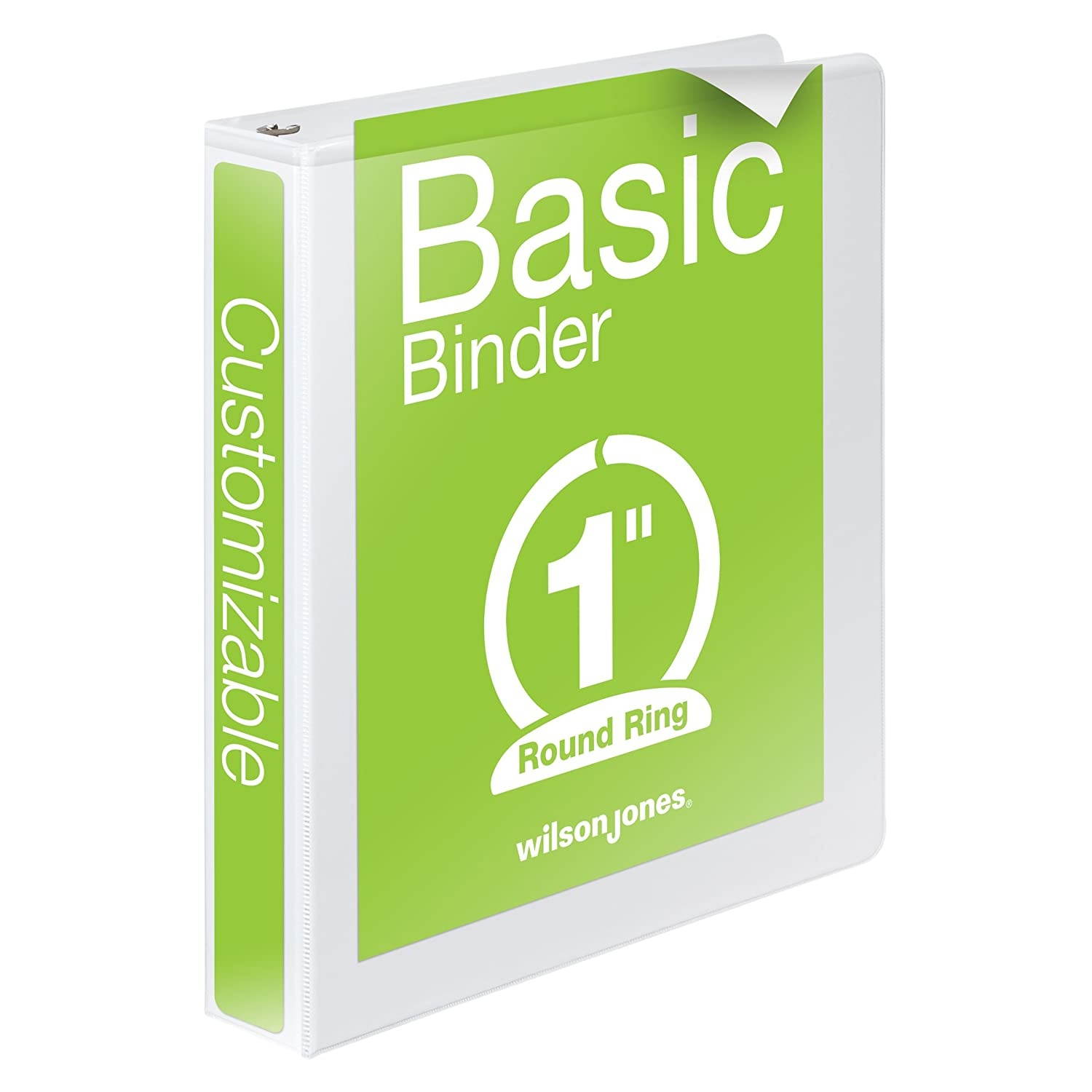Wilson Jones Basic View Binder, Round Ring, 1 Inch, White