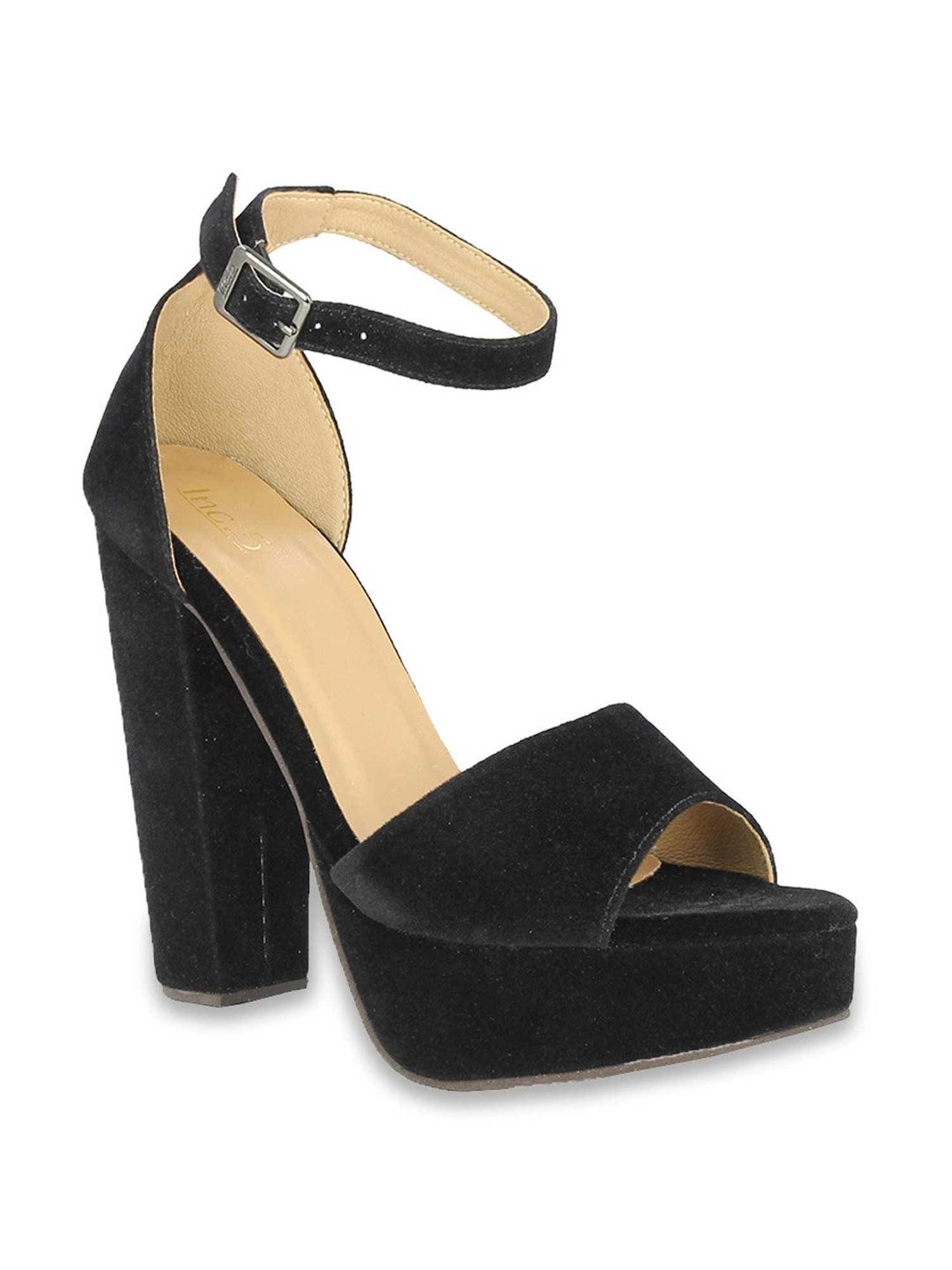 Inc.5 Women's Black Ankle Strap Sandals
