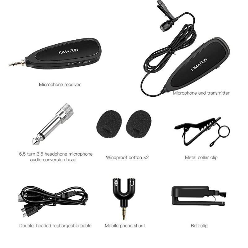 Wireless Lavalier MicrophoneUpdated  24G Clipon Lapel Mic set with Beltpack TransmitterReceiverIdeal for Teaching Preaching and Public Speaking ApplicationsOnline ChattingTour Guides