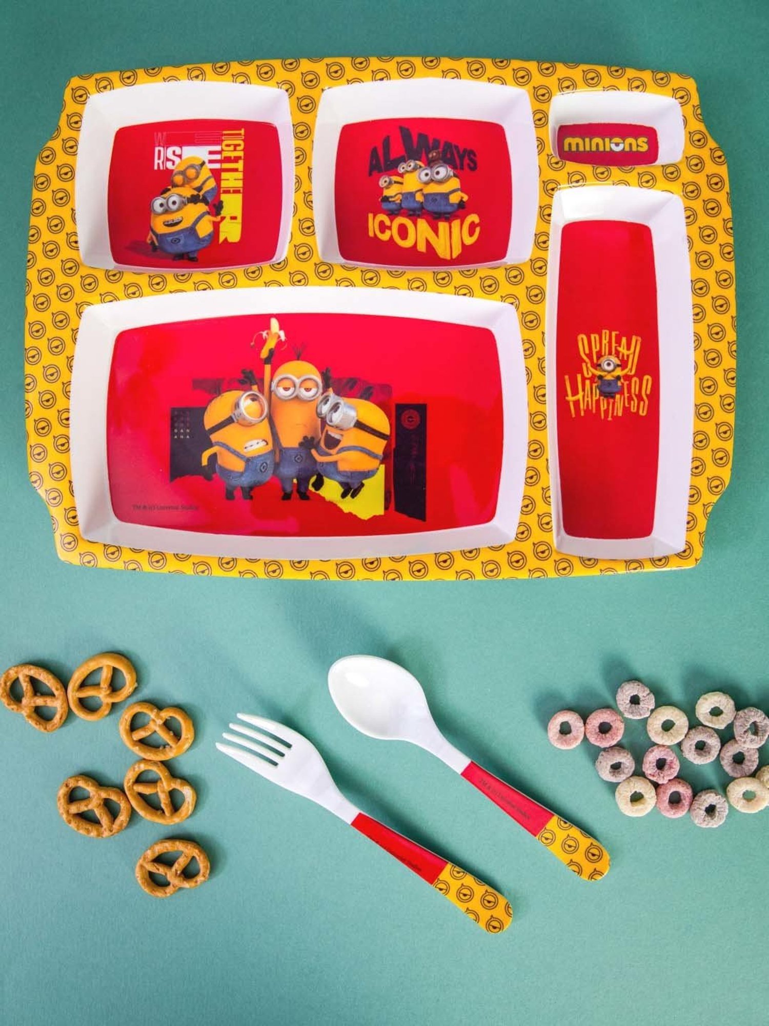 Servewell Multicolor Melamine Part Plate - Set of 3