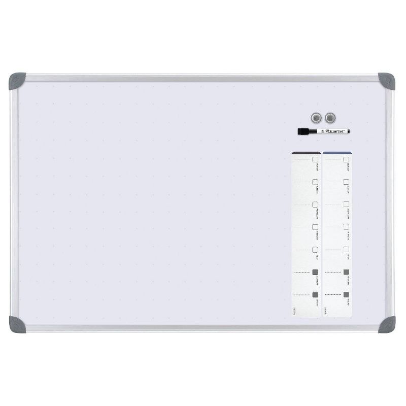 U Brands 40"x30" Linen Bulletin Board White Decor Frame