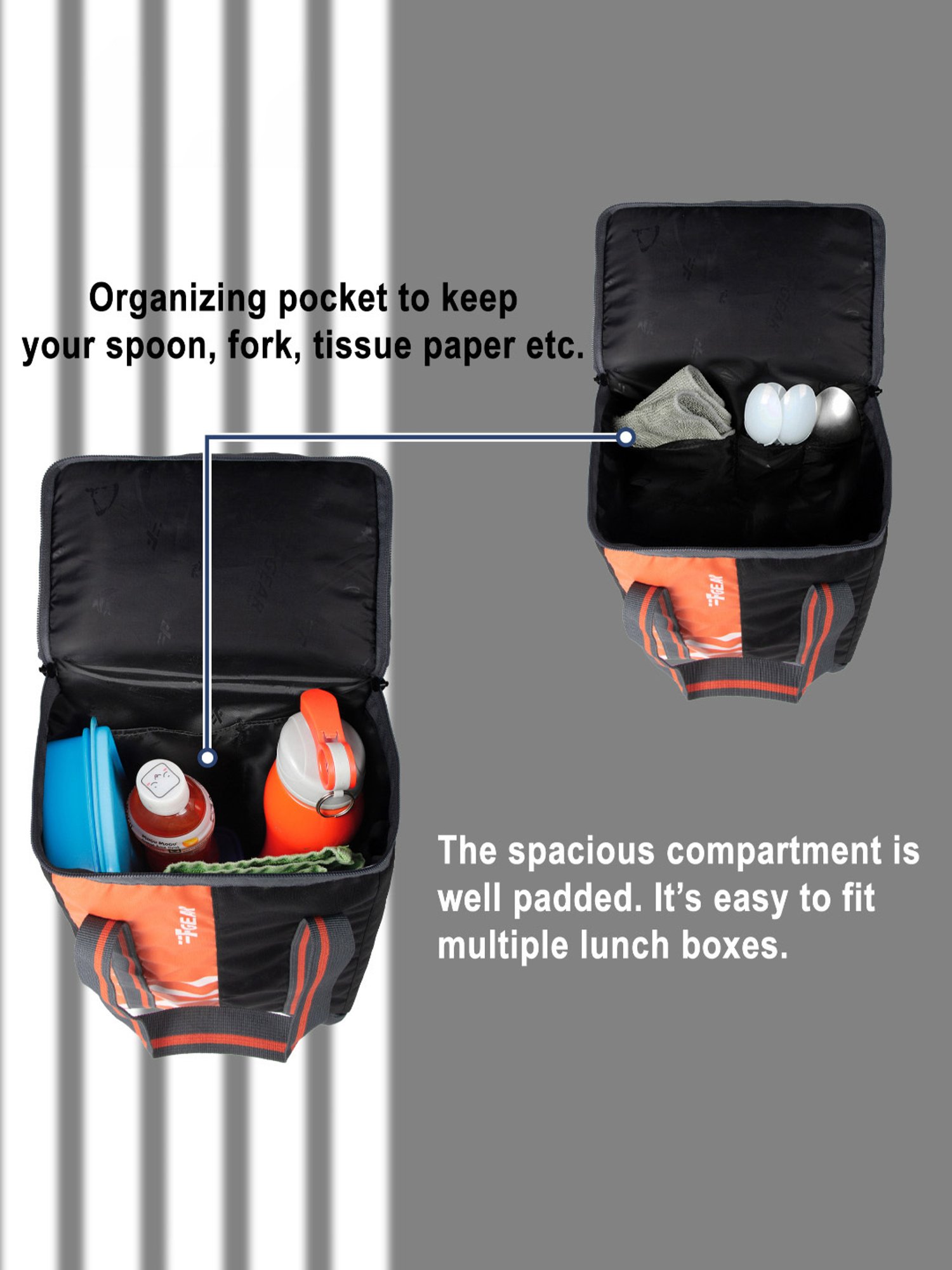 F Gear Munch Orange Medium Lunch Bag