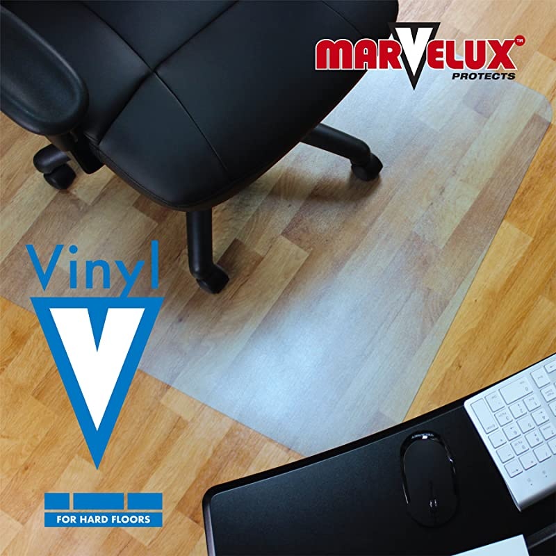 Vinyl PVC Office Chair Mat for Hardwood Floors 48 x 51 | Transparent Hard Floor Protector Rectangular | Multiple Sizes
