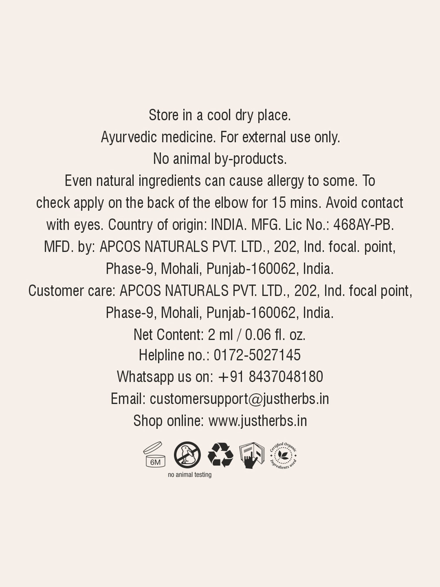 JUST HERBS Herb-Enriched Matte Liquid Lipstick Plum Rose - 2 ml