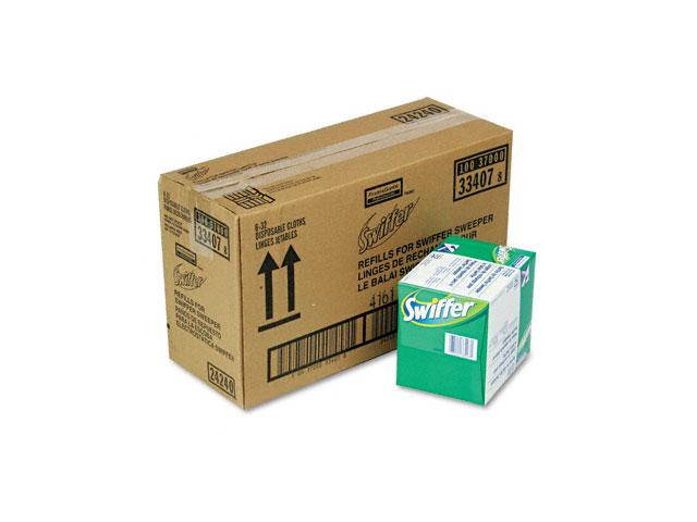 Swiffer 33407CT Dry Refill System, Cloth, White, 32/Box, 6/Carton