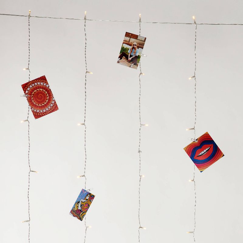 LED Plug-in Curtain String Lights Clear - Room Essentials™