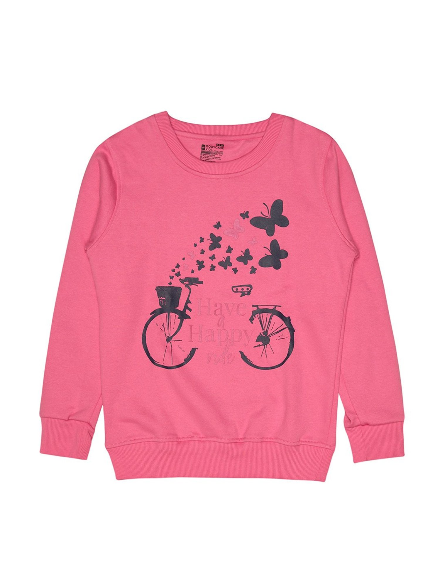 Bodycare Kids Pink Printed Full Sleeves Sweatshirt