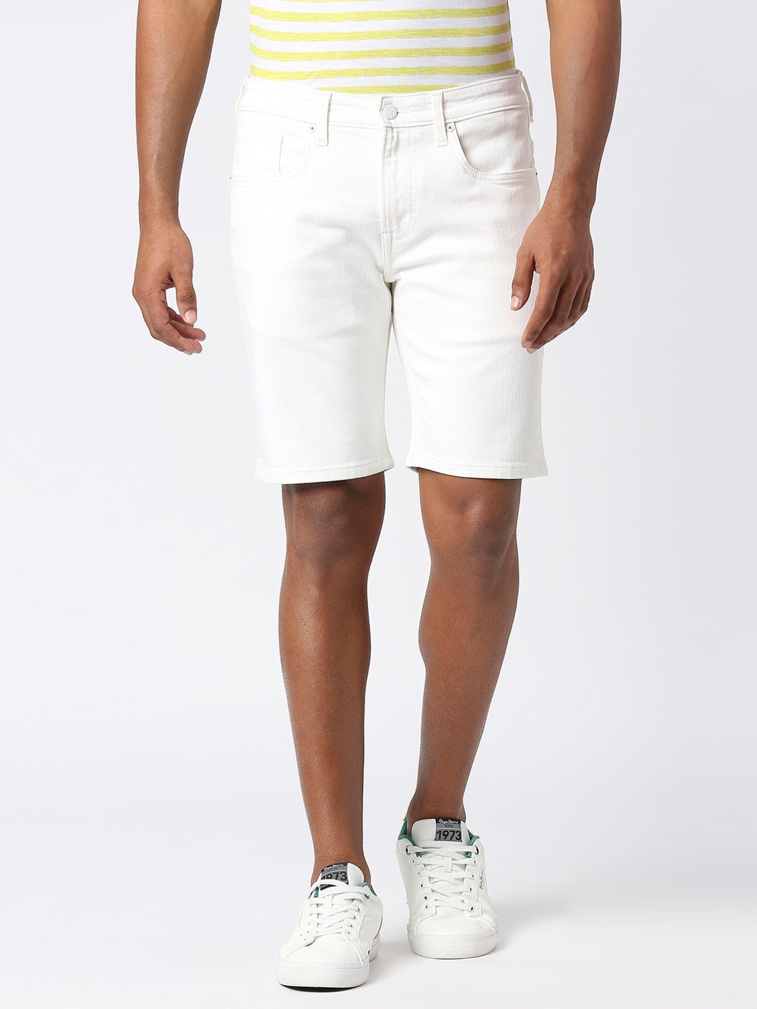 Pepe Jeans White Skinny Fit Denim Shorts