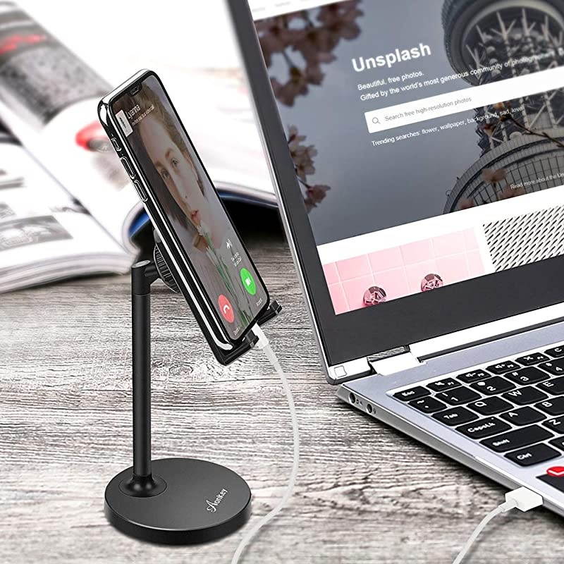 Adjustable Cell Phone Stand Desk Cellphone Holder Compatible with iPhone Xs Max XS XR X 6 6S 7 8 Plus All Android Smartphone iPad Other 713 Tablets