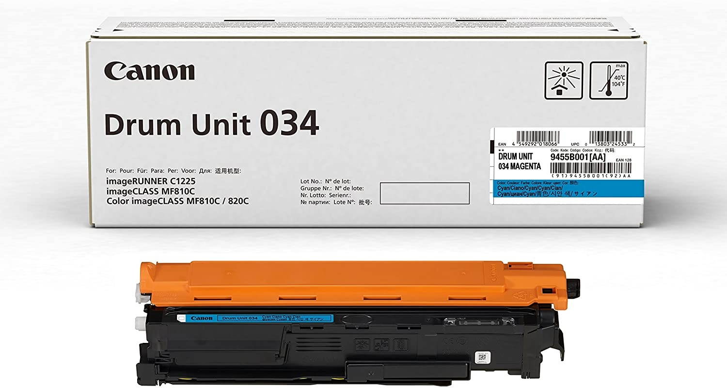 CANON USA 9457B001 CANON DRUM UNIT 034 CYAN - FOR IMAGECLASS MF820CDN AND MF810CDN - FULL YIELD 34,