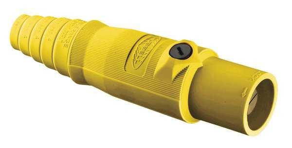 HUBBELL HBL300MY Single Pole Connector, Male, Yellow