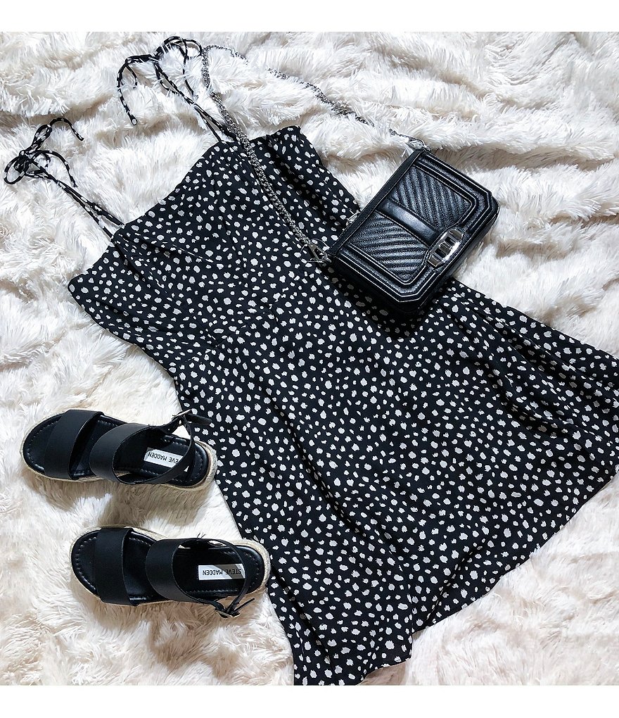 GB Tie Strap Dotted Mini Dress