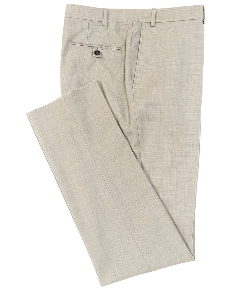 Hart Schaffner Marx Plaid Flat-Front Trouser Pants
